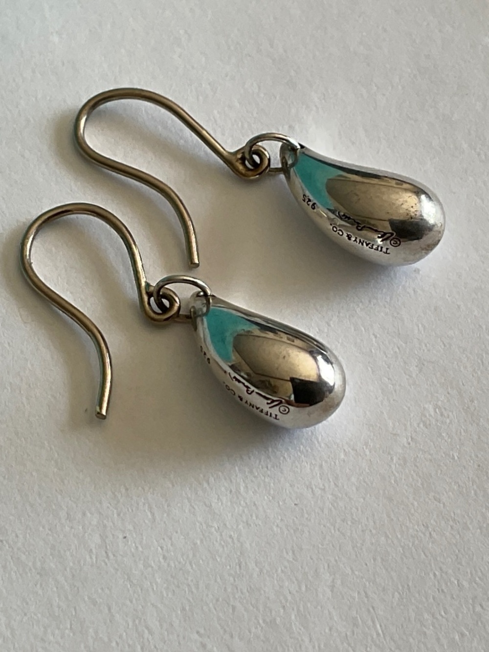Tiffany & Co. Sterling Silver Teardrop Dangle Earrings - Picture 2 of 6